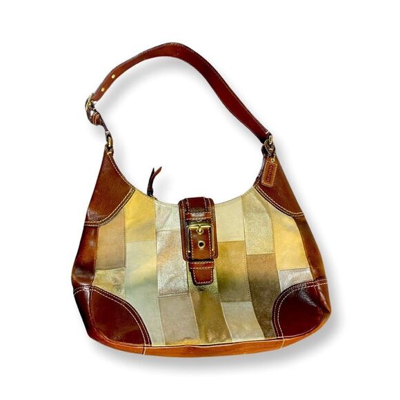 Coach - Suede and leather multi-color purse - Picture 1 of 8